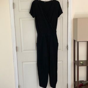 Black cotton jumpsuit